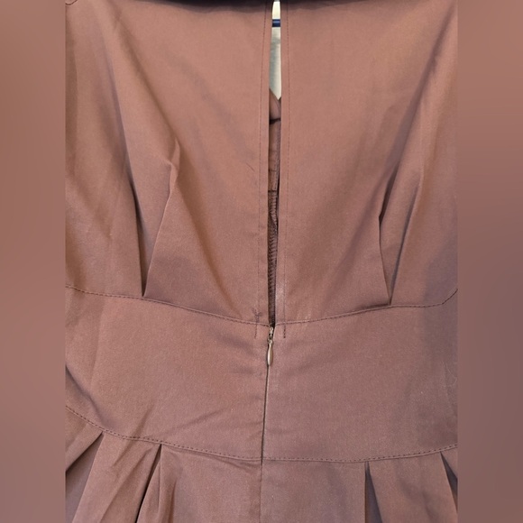 Goodnight Macaroon Chocolate Brown Lace Up Shirt Dress - Picture 8 of 8